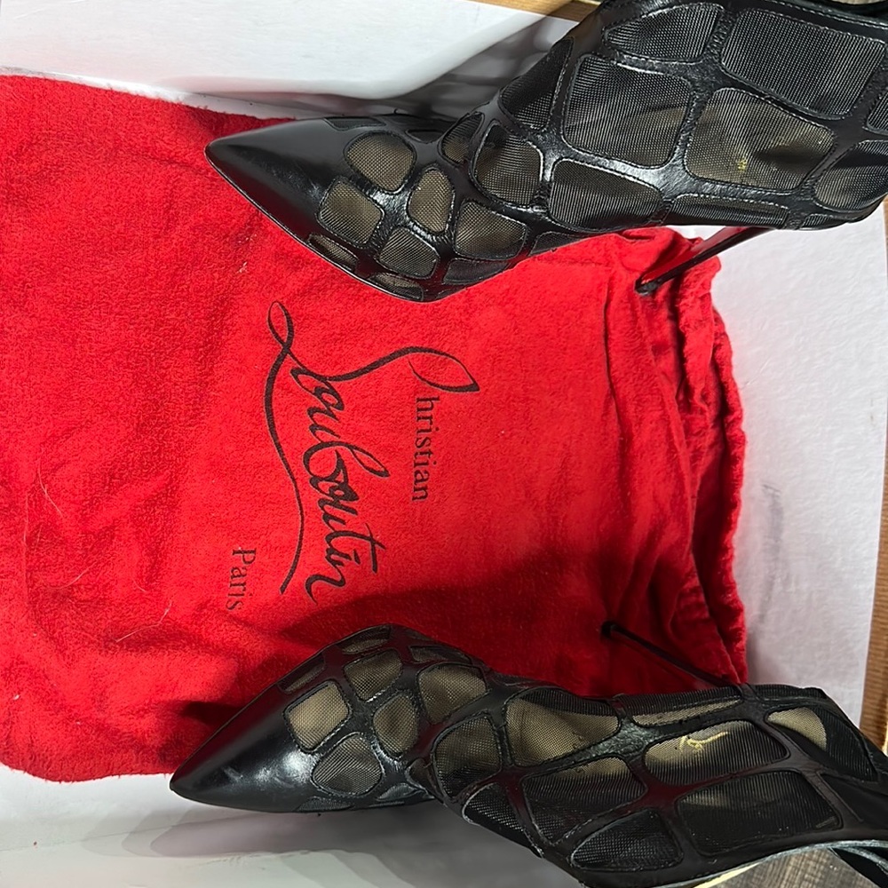 Christian Louboutin Araknene 100 Shiny Calf Black/Black 39.5